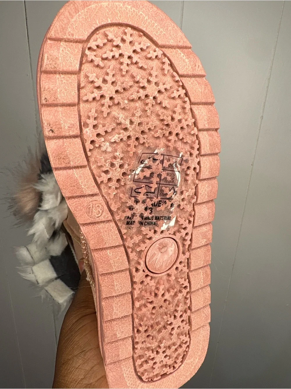 Kids Cozy Faux-Fur Lined Pink Suede Boots